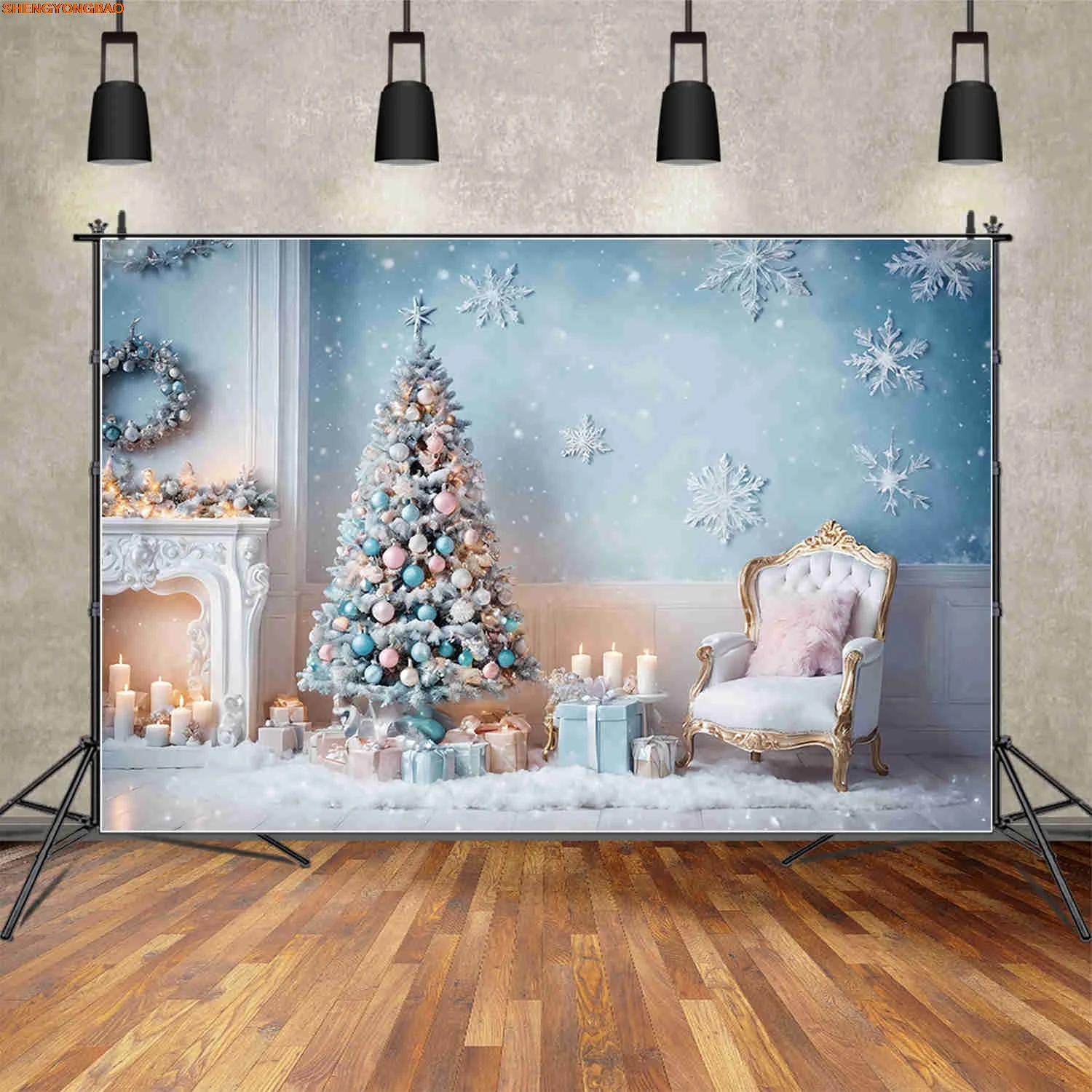 Weihnachtsbäume Wohnzimmer Fotografie Hintergrund Kamin Geschenke Kugeln Foto Studio Hintergrund Home Dekoration Hintergrund