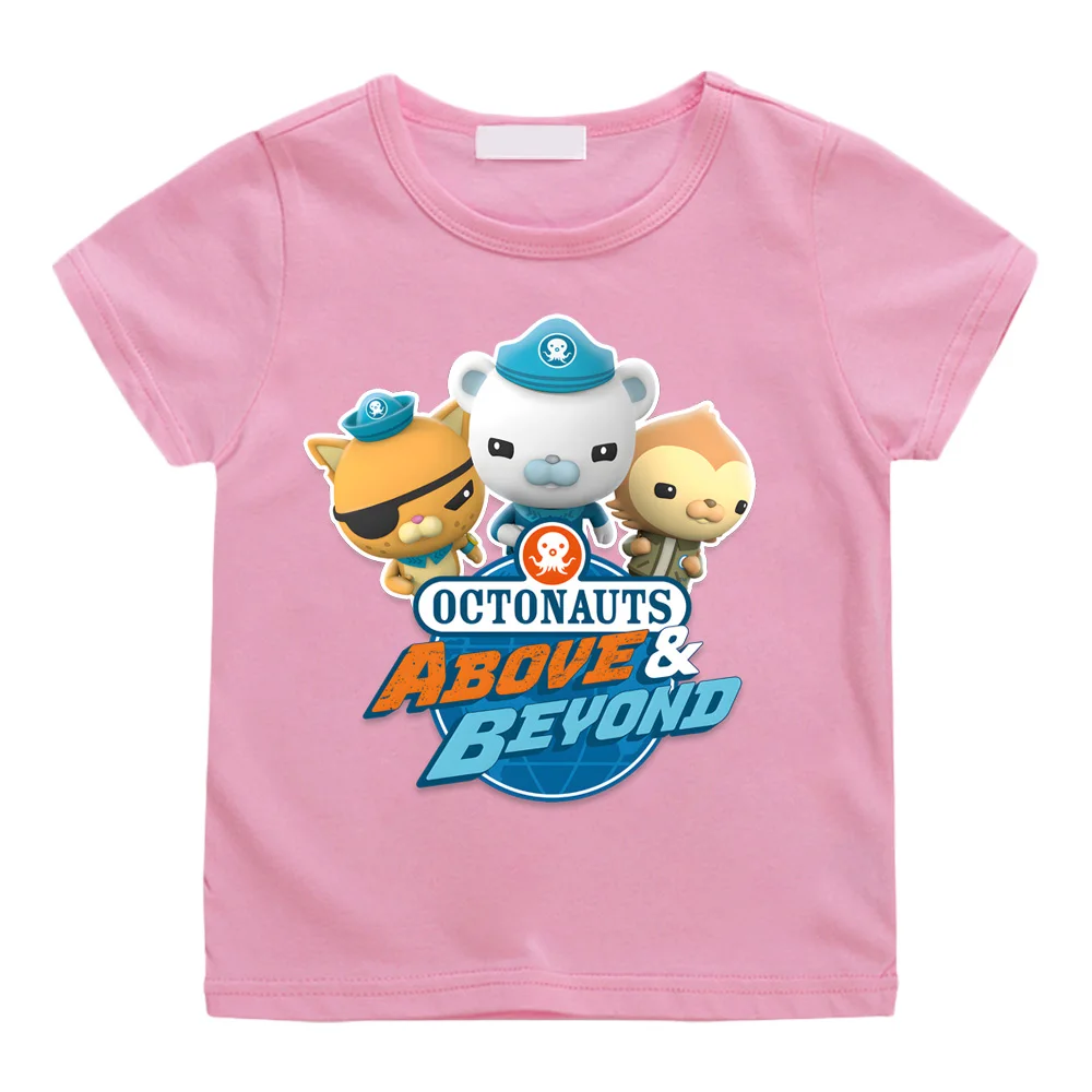 The Octonauts Children\'s Round Neck T-shirt for Boys Age 3-12 Short Sleeved Casual Summer T-shirt Print Fashionable Little Girls