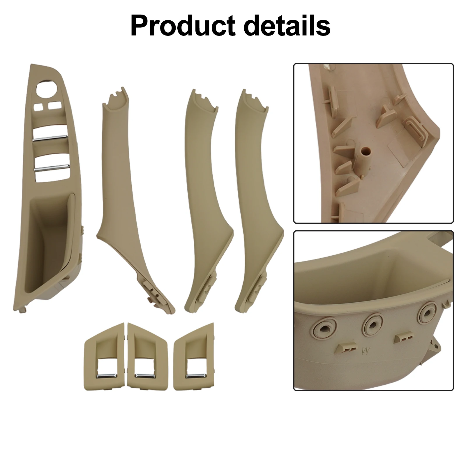 

For BMW Interior Upgrade High Universality Fitment NO Inner Door Panel Handle LHD Door Handle Trim Long-lasting Performance