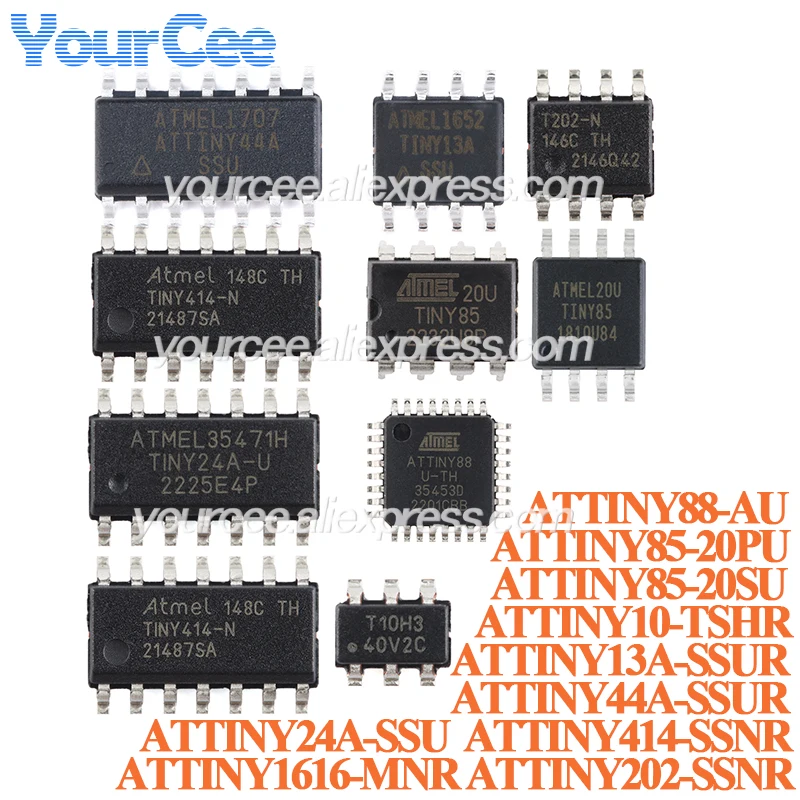 20 sztuk/1 sztuk ATTINY85 ATTINY85-20SU ATTINY SOIC-8 8KB 20MHz 8Bit mikrokontroler SMD układ scalony ATTINY44A-SSUR ATTINY13A-SSU ATTINY10