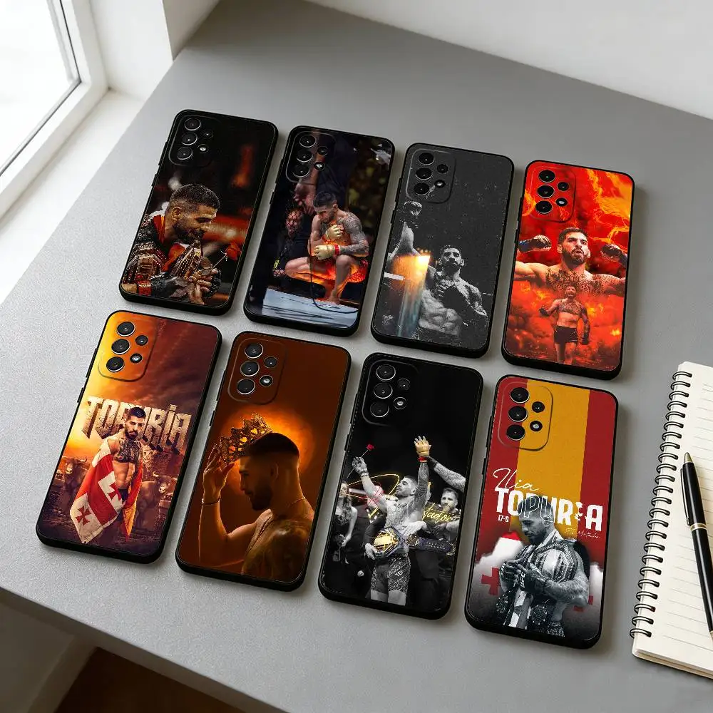 I-Ilia T-Topuria Phone Case For Samsung S25,S24,S21,S22,S23,S30,Ultra,S20,Plus,Fe,Lite,Note,10,Black Cover