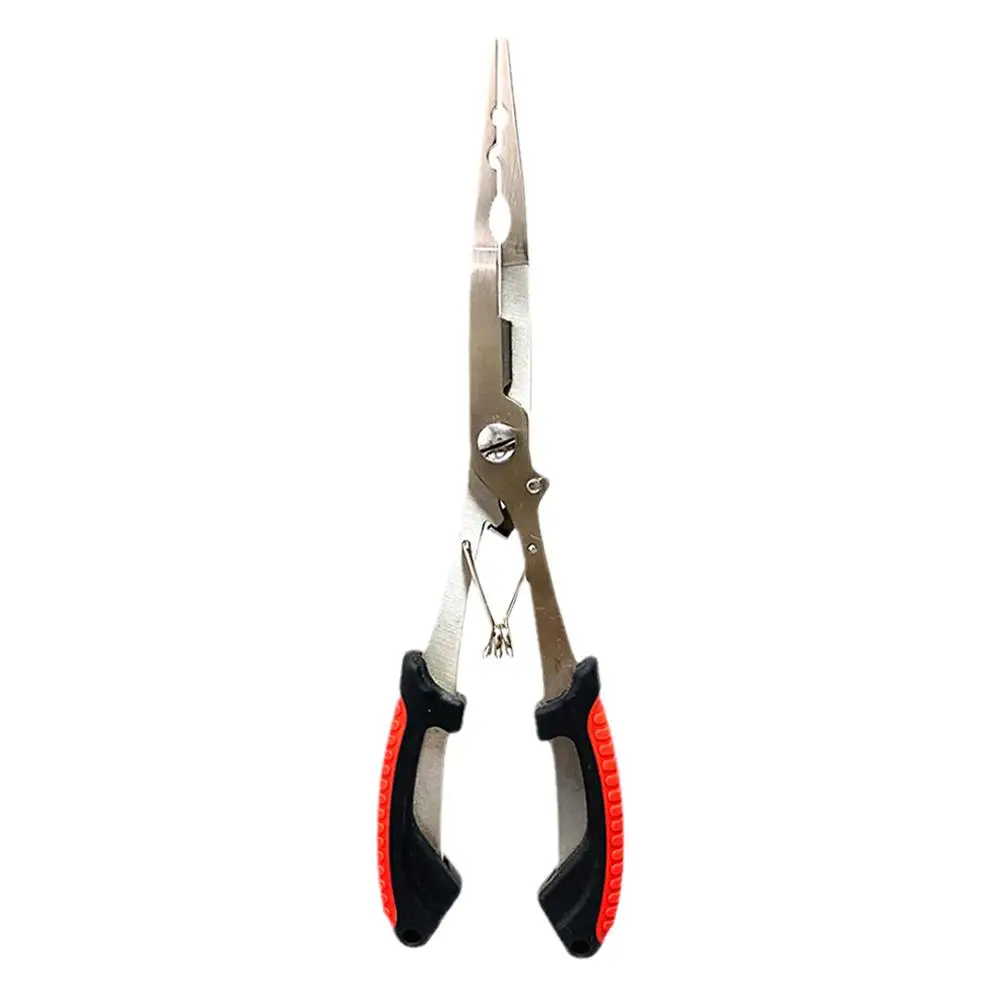 Fish Pliers Long Nose Anti-slip High-strength Multifunctional Cut Fishing Line Fishing Tied Hooks Pliers Angling Equipment