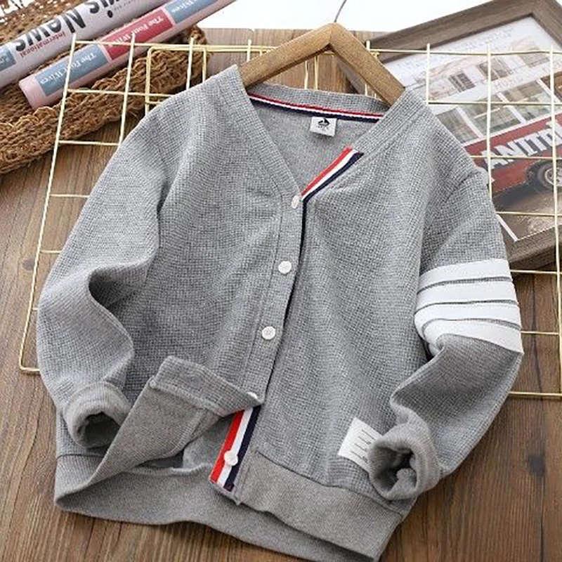 New Children’s Spring Autumn Striped Knit Sweater Long Sleeve Boys Girls Cotton V-Neck Cardigan Sweaters Kids Coat 3-13 Years 6 New Children's Spring Autumn Striped Knit Sweater Long Sleeve Boys Girls Cotton V-Neck Cardigan Sweaters Kids Coat 3-13 Years 6