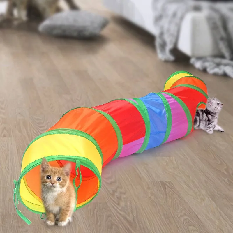 Foldable Cats Tunnel Pet Cat Toys Kitty Pet Training Interactive Fun Toy Bored For Puppy Kitten Rabbit Play Tunnel Tube