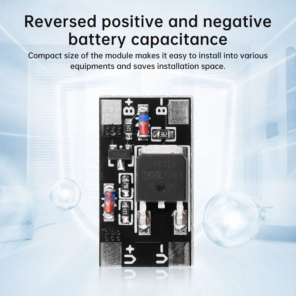 3V-28V Anti-reverse Connection Module 12A Battery Capacitor Positive and Negative Reverse Connection Protection Board