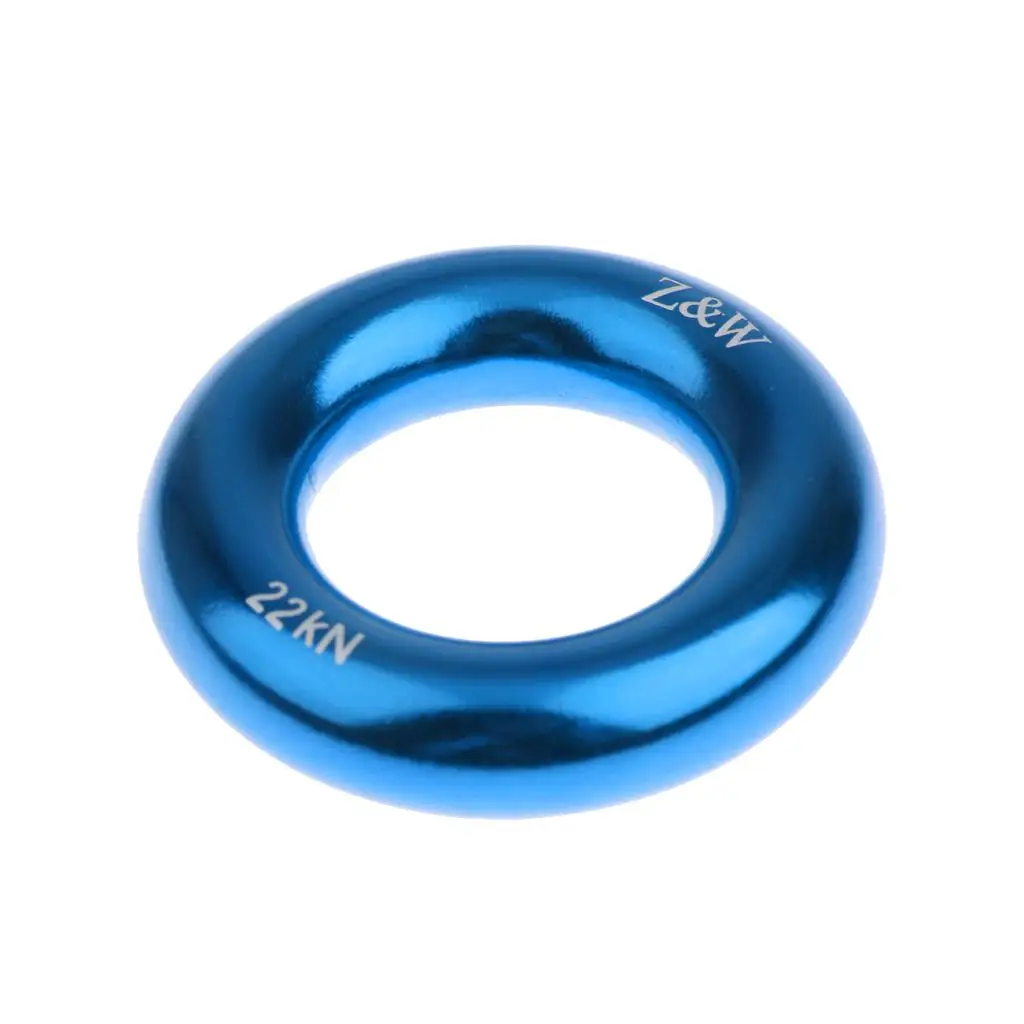 22KN Rock Climbing Rappel Ring Bail-Outs Tree Arborist Rigging Equipment - Blue 5cm