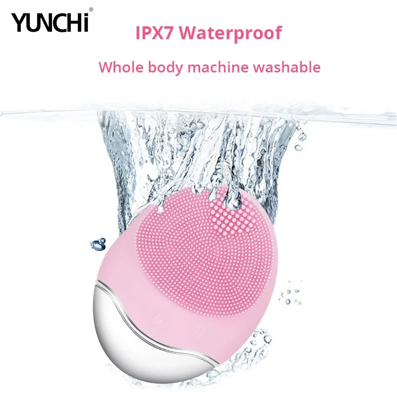 แปรงทำความสะอาดผิวหน้าไฟฟ้า YUNChi Sonic Vibration ทำความสะอาดผิวหน้าอย่างล้ำลึกด้วยซิลิโคน อุปกรณ์ดูแลผิวหน้า ชาร์จแบบเหนี่ยวนำ