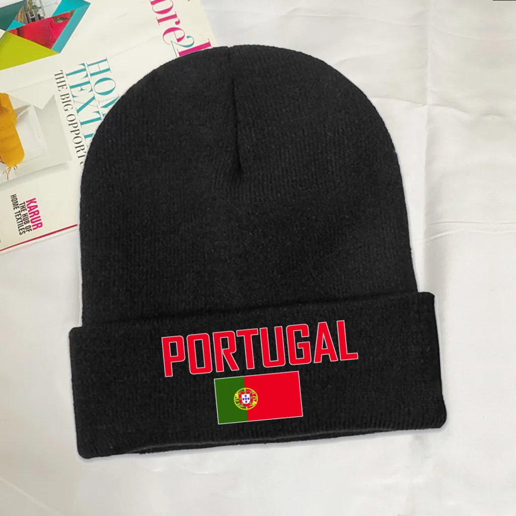 PORTUGAL Country Flag Top Print Men Women Unisex Knitted Hat Winter Autumn Beanie Cap Warm Bonnet