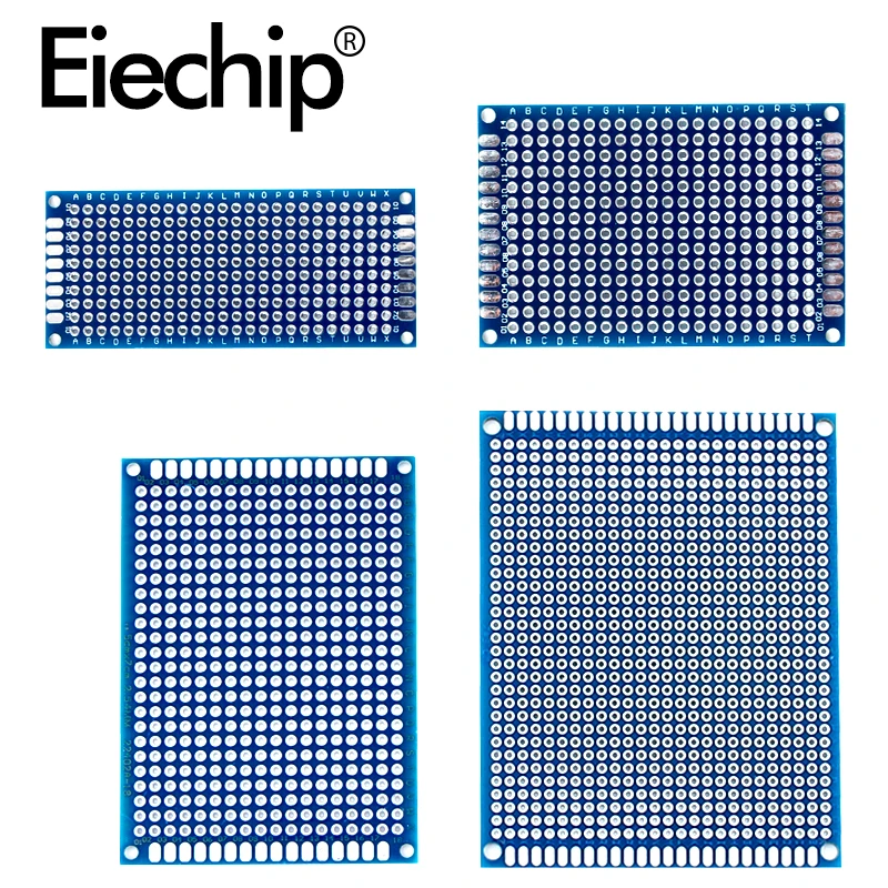 20 piezas placa pcb de doble cara 5x7 4x6 3x7 2x8 placa prototipo pcb azul placa de soldadura PCB Universal 5*7 4*6 3*7 2*8 para Arduino