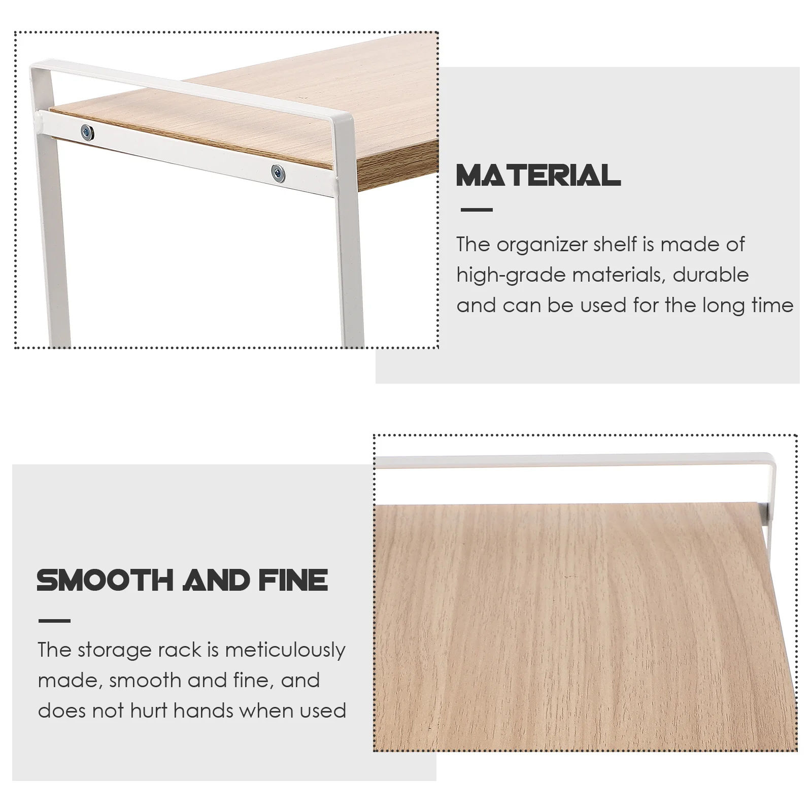 

Iron Desk Organizer Wood Iron Storage Rack Compact Desktop Office Bedroom Multifunctional Storage Shelf Desktop Bookshelf