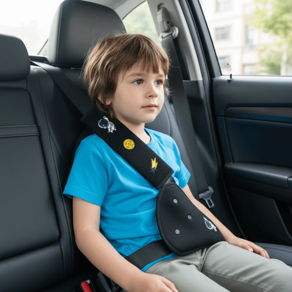Pink Color Seat Belt Adjustment Comfortable Pad Adjustment Kit Anti-Neck Limiter Abdomen Pad Interior Design Belt Positioner