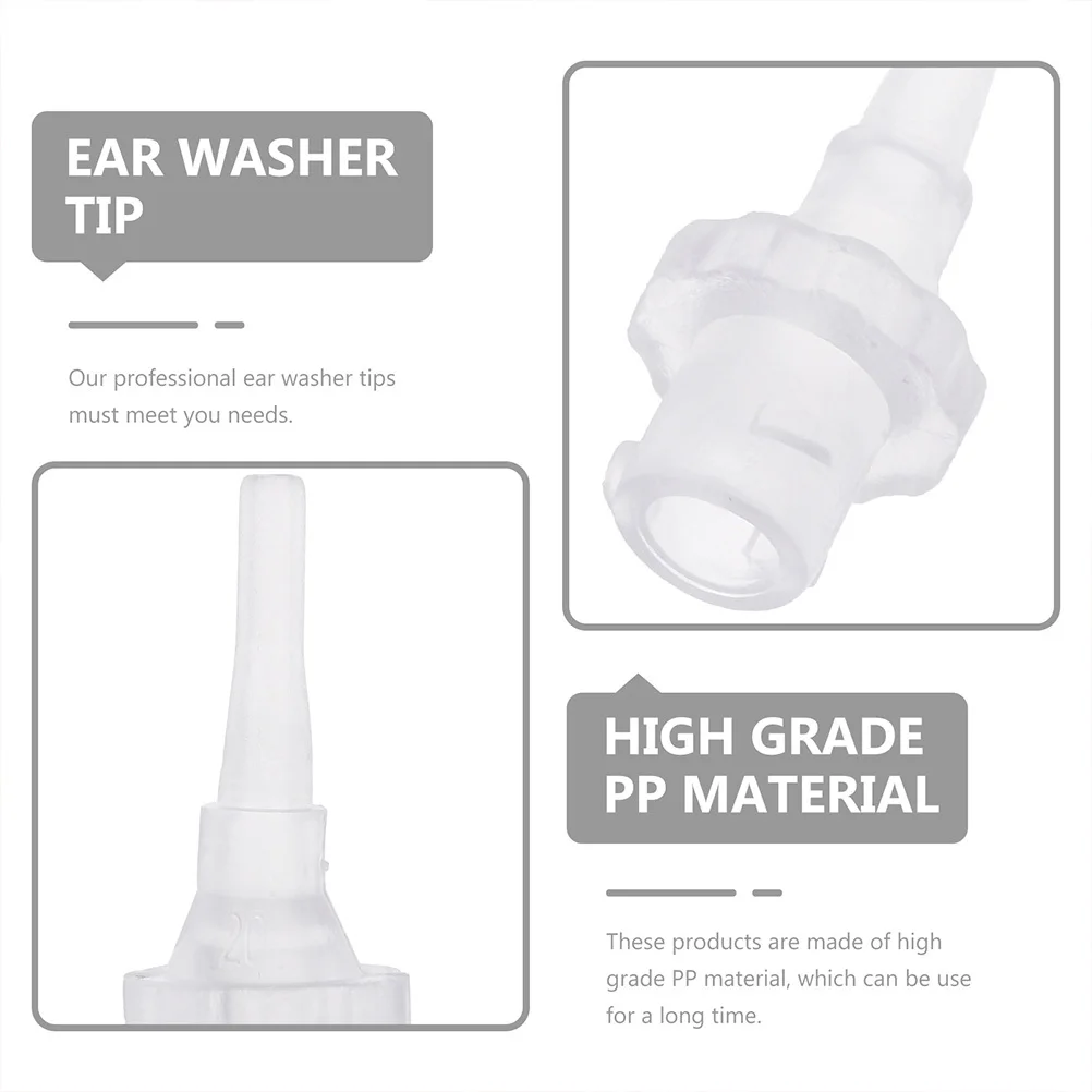 10 Uds. Puntas de limpieza de oídos desechables para sistemas de lavado de oídos para adultos boquillas de riego higiénicas de un solo uso eliminación de cera de oídos