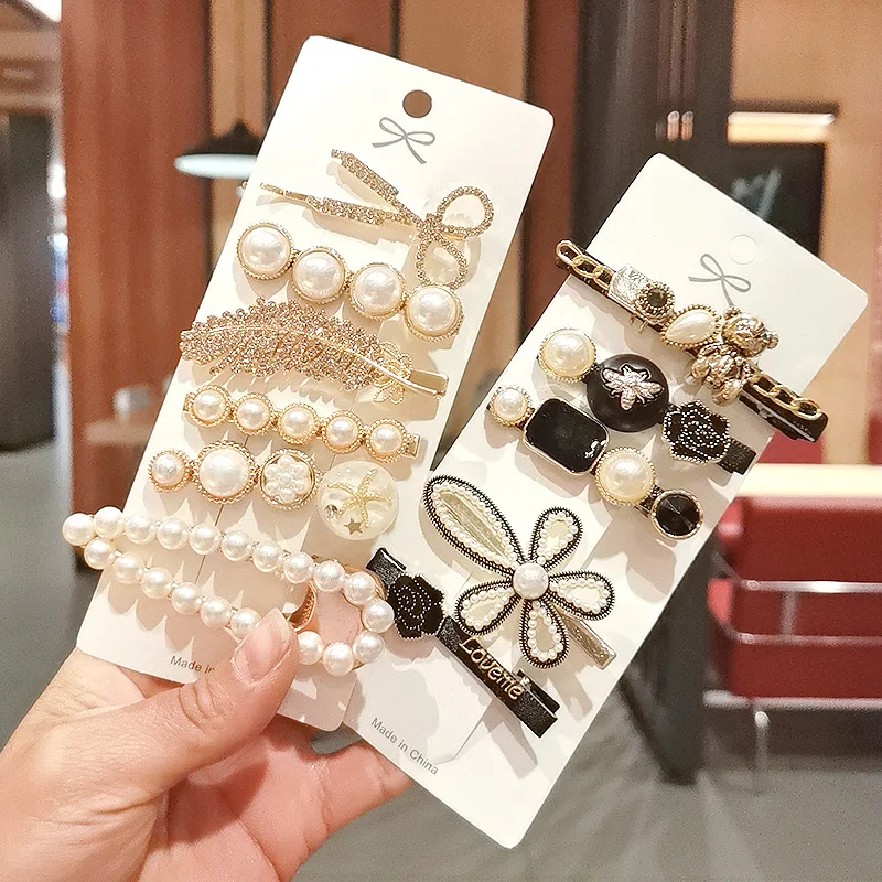 

Миниатюрные аксессуары для волос изысканные заколки для волос для женщин, простые и милые, 5 шт./комплект, искусственные, универсальные Заколки для женщин