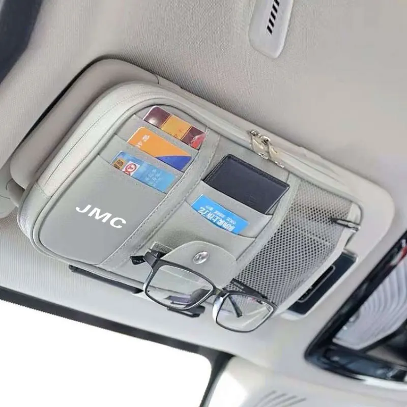 

Auto Sun Visor Storage Box Sunglasses Card Holder Organizer With Zipper For JMC BOARDING VIgus35 Pickup Territorial Accessories