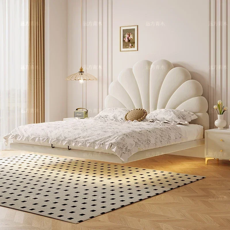 High-end Scandinavisch tweepersoonsbed Designer Wit Drijvend groot bedframes Queen Platform Veilig slapen Cama De Casal-meubilair