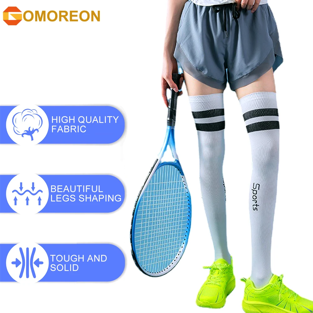 

1Pair Women Thigh High Socks Warm Over the Knee High Leg Warmers Long Boot Socks with Stripes for Running, Yoga, Fitness, Dance