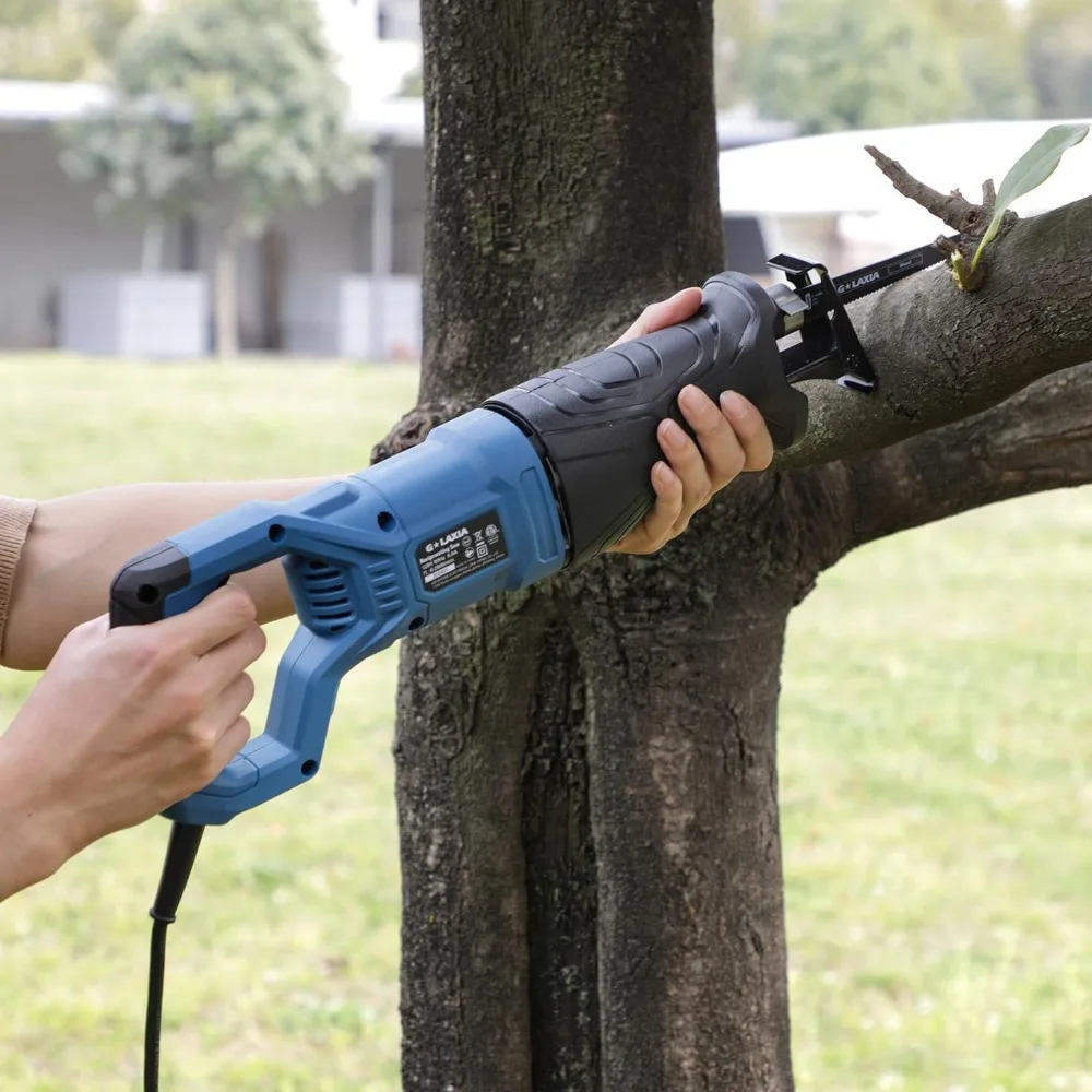 6Amp 2800RPM Variable Speed Reciprocating Saw with 4/5" Stroke, 3 Blades for Wood & Metal Cutting