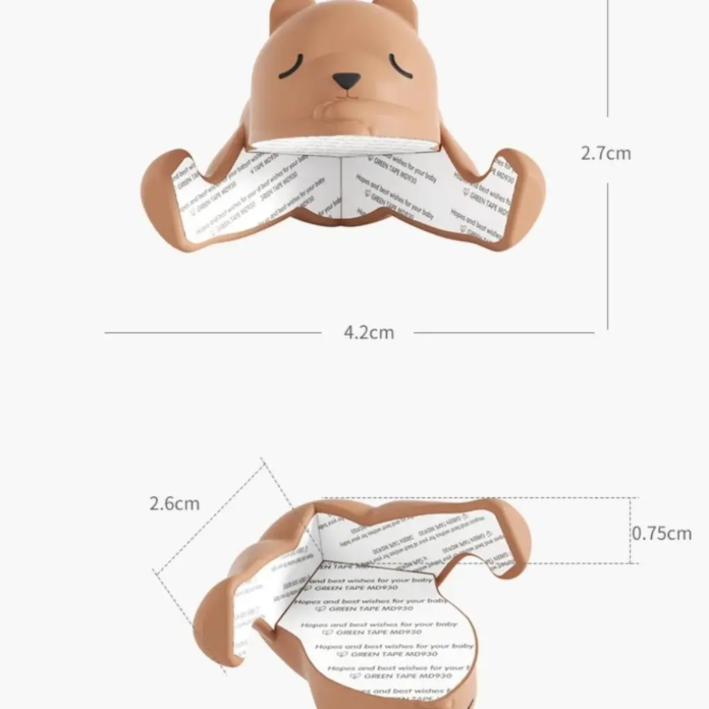 귀여운 실리콘 엣지 가드 부드러운 만화 곰 테이블 코너 보호대, 자기 접착 보호 패드 커버, 아기 안전 보호