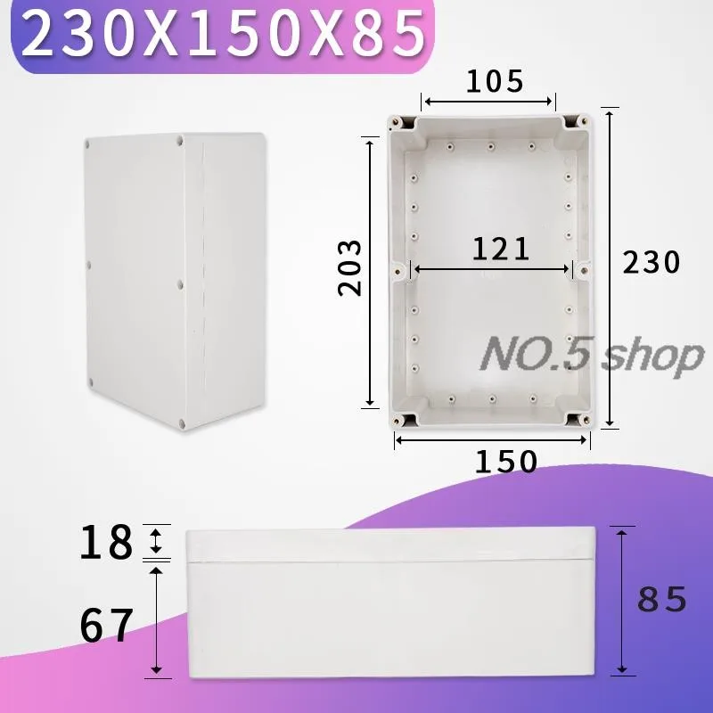 1Pc 230x150x85mm ABS Plastic Waterproof Outdoor Terminal Power Button Box