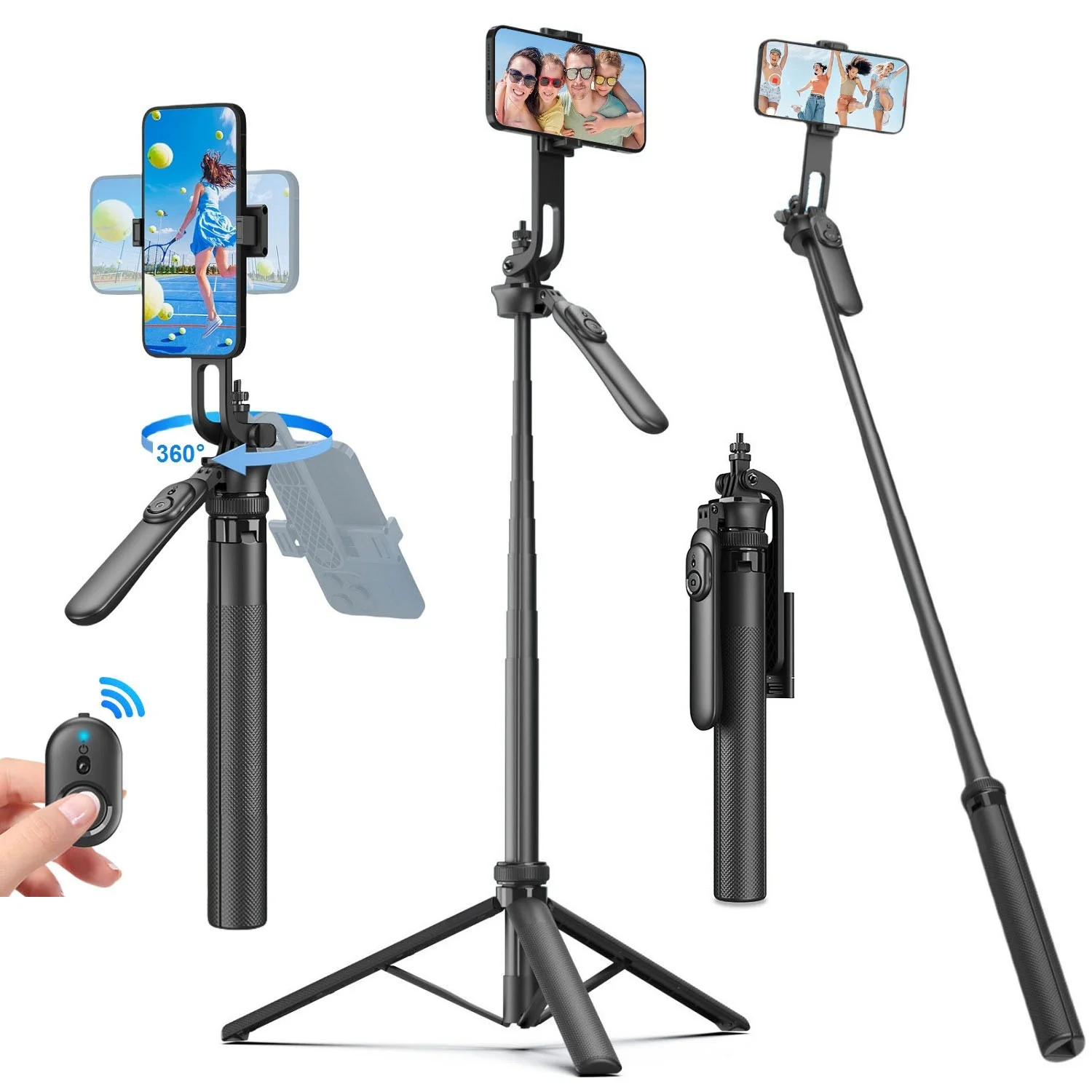 

Selfie Stick and Tripod with Remote for iPhone Phone Gopro Camera, 71" Extendable Tripod Selfie Stick for Tiktok Video Vlogs
