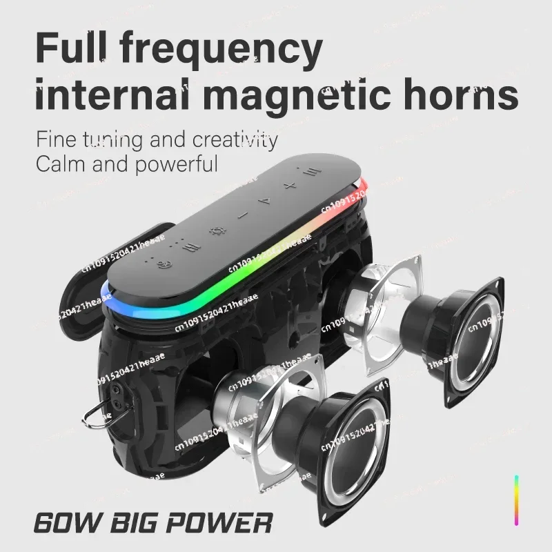 

Suitable for color lights stereo sound system bluetooth 60W high-power Bluetooth speaker wireless subwoofer LED