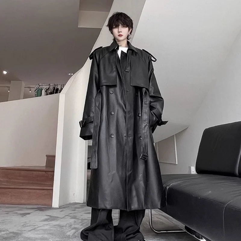 

American Sle Oversized Mid-Length Motorcycle Jaet Coat Men's Loose Knee-Length ape Windbreaker Original Design High-End...