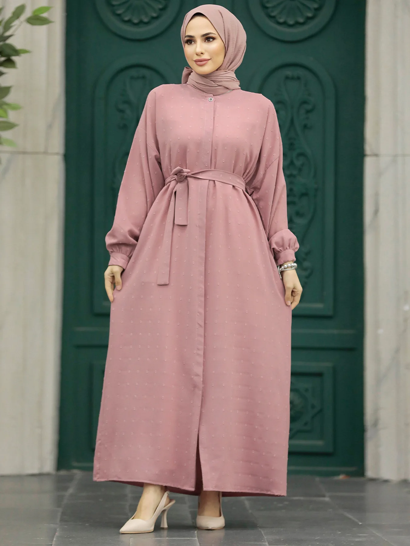 

Muslim Women Button Maxi Dress Eid Mubarak Djellaba Marocain Kaftan Dubai Abaya Turkey Saudi Arabic Robe Islmaic Clothing Abayas