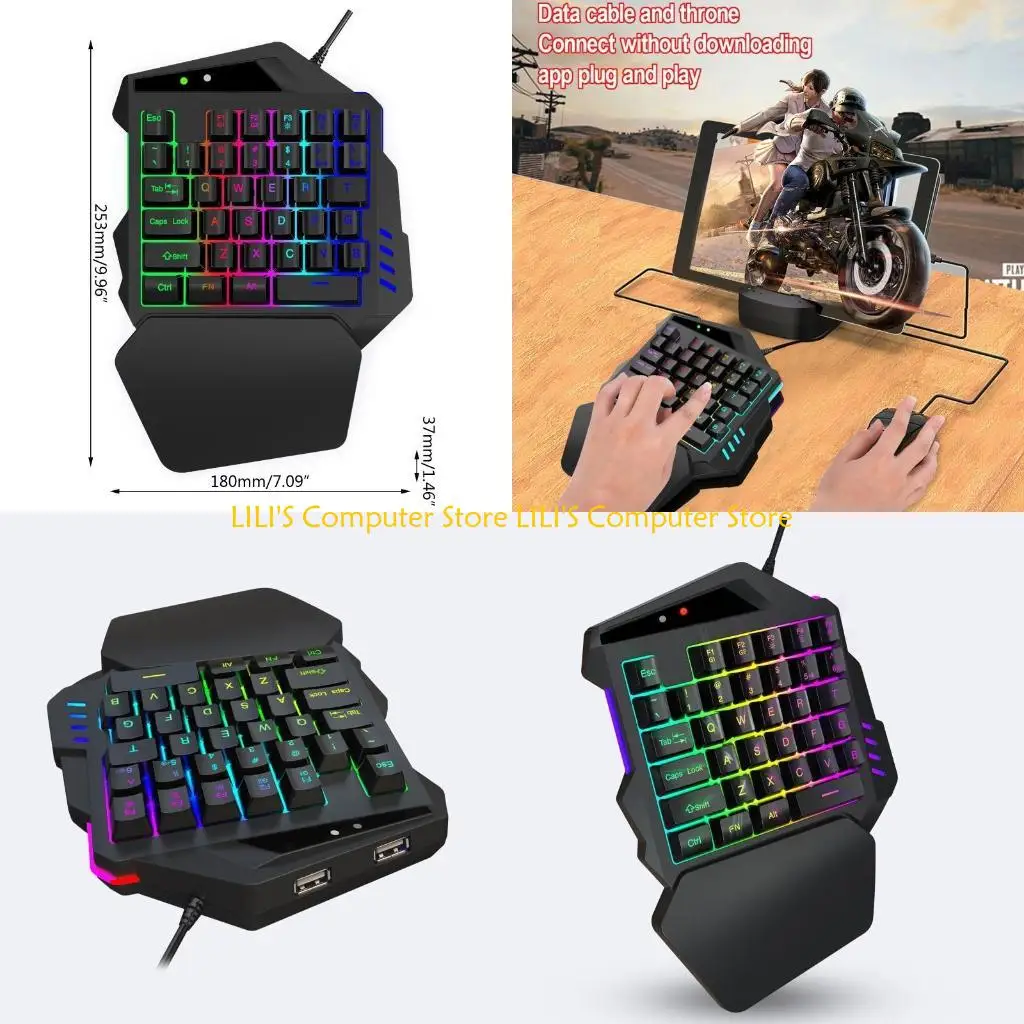 

A52B Gaming Keypad Backlit Single Handed Controller Wrist Rest USB Cable