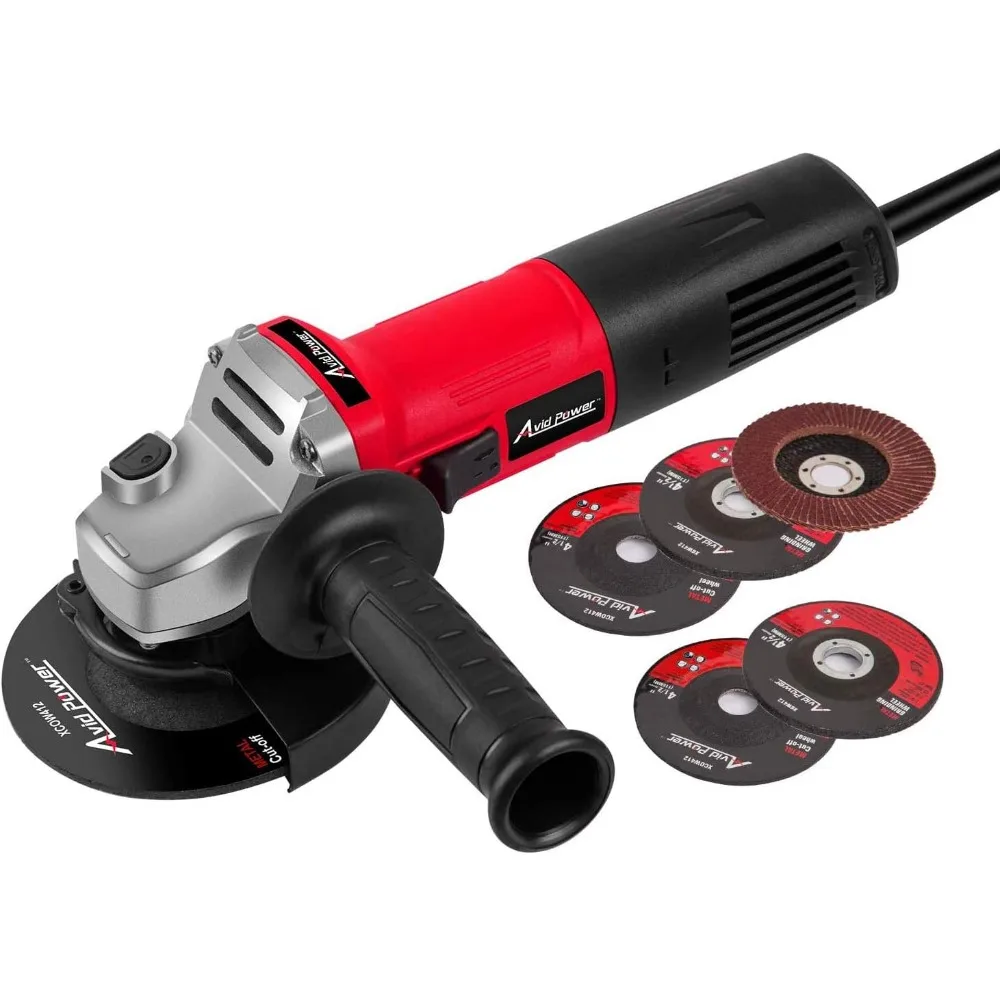 

AVID POWER Angle Grinder, 7.5-Amp 4-1/2 inch Electric Grinder Power Tools with Grinding and Cutting Wheels, Flap Disc