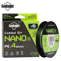 SeaKnight Brand NANO II Series Fishing Lines 300M 100M 4 Weaves Braided Multifilament Seawater-proof UV-proof Si+ Coating 7-15lb