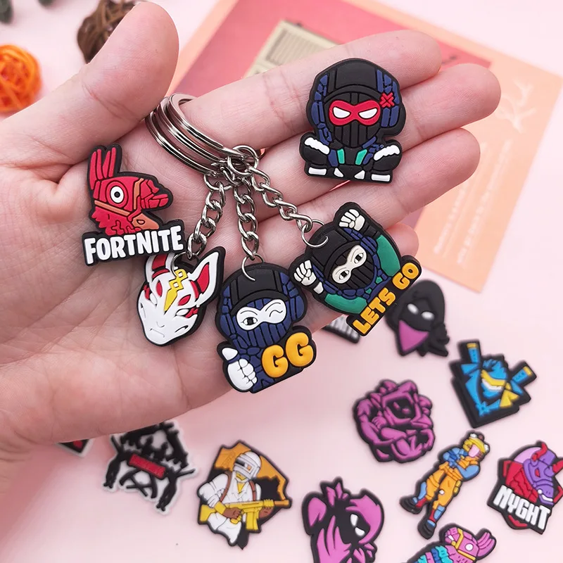 32pcs Fortnite Keychain Set Anime Kawaii Backpack Pendant Cartoon Car Keyring Cosplay Collectible Fans Toy