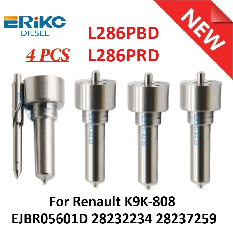 

4PCS Sprayer L286PBD L286PRD Common Rail Diesel Injector Nozzle for Renault K9K-808 Injector EJBR05601D 28232234 28237259