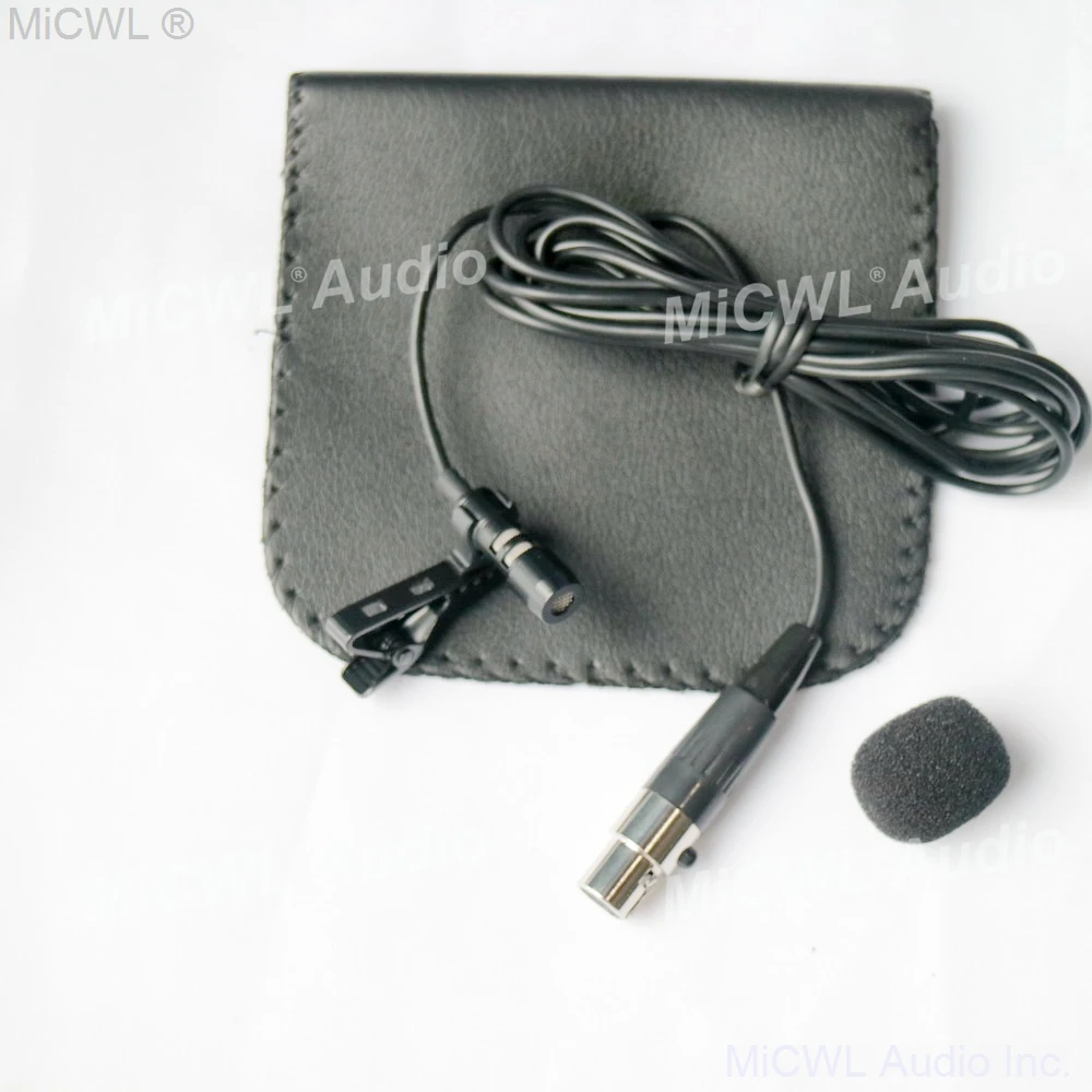 Micrófono condensador de solapa Lavalier para Shure Wireless BodyPack TA4F, Mini bolsa protectora de enchufe, buena calidad de sonido