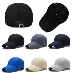 1pcs Baseball Cap Unisex Summer Solid Thin Mesh Portable Quick Dry Breathable Sun Hat Golf Tennis Running Hiking Camping