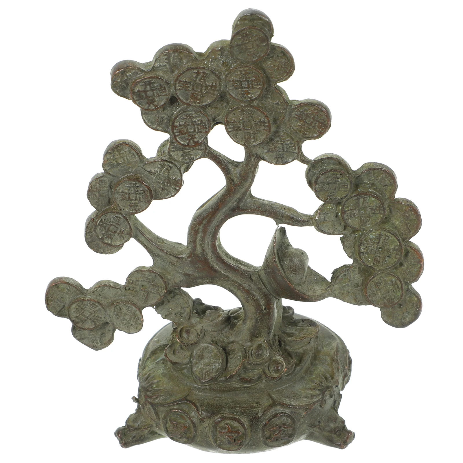 

Retro Copper Money Tree Ornament for Home Decor Artificial Fortune Bonsai Statue Good Luck Gift Mini Model Display