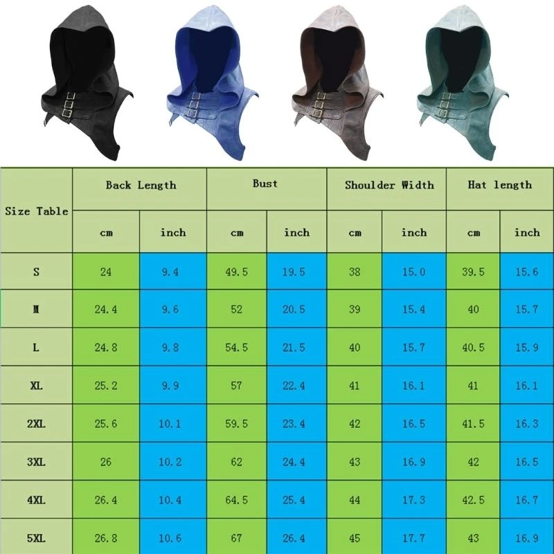 Cappello con cappuccio gotico medievale regolabile Mantello con cappuccio Steampunk in ecopelle per uomo e donna Accessorio per costume cosplay