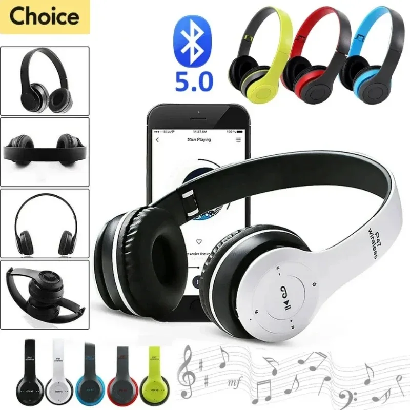 P47 Wireless Bluetooth Headphone With Microphone Foldable Headsets Bass HiFi Sound Music Stereo Earphone For Smartphones TV Game