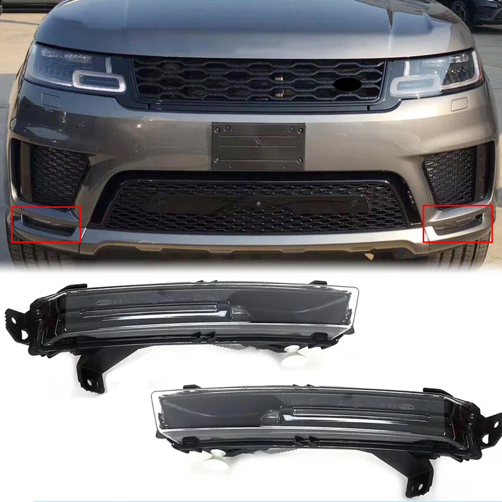 

Автомобильные передние светодиодные противотуманные фары DRL для Land Rover Discovery 5, авто, передний бампер, противотуманные фары, дневные ходовые огни для Jaguar F-PACE E-PACE