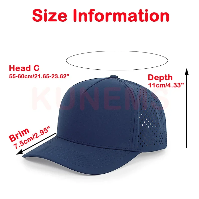 KUNEMS Custom Trucker Hat Unisex Nylon Waterproof Quick-dry 5-Panel Baseball Hat  Letter Embroider DIY Print Sun Hat Wholesale