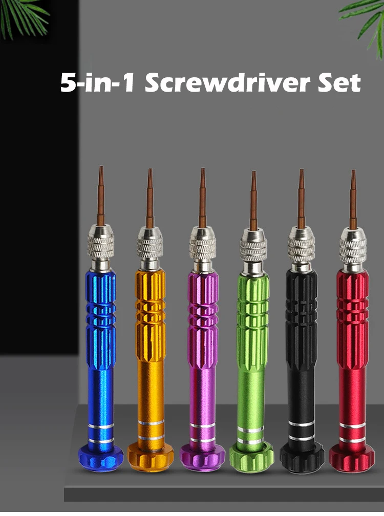 5-in-1 Präzisions-Schraubendreher-Set SL2.0/PH1.5/T5/T6/P0.8 S2 Schraubendreher-Bits für Handy PC Brille Schmuck Uhr Reparatur Handwerkzeug – Detail 2