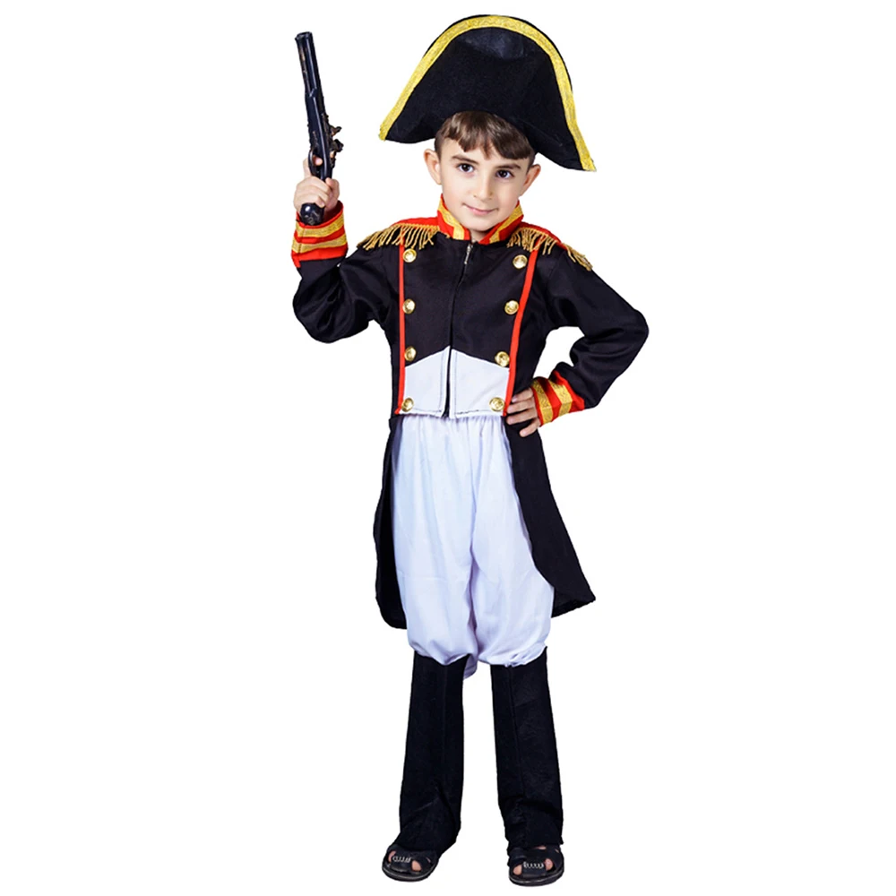 Costume de Luxe de Napoléon pour Enfant, Déguisement de Carnaval d'Halloween, Uniforme Général du dériv, Tenue de ixpour Garçons