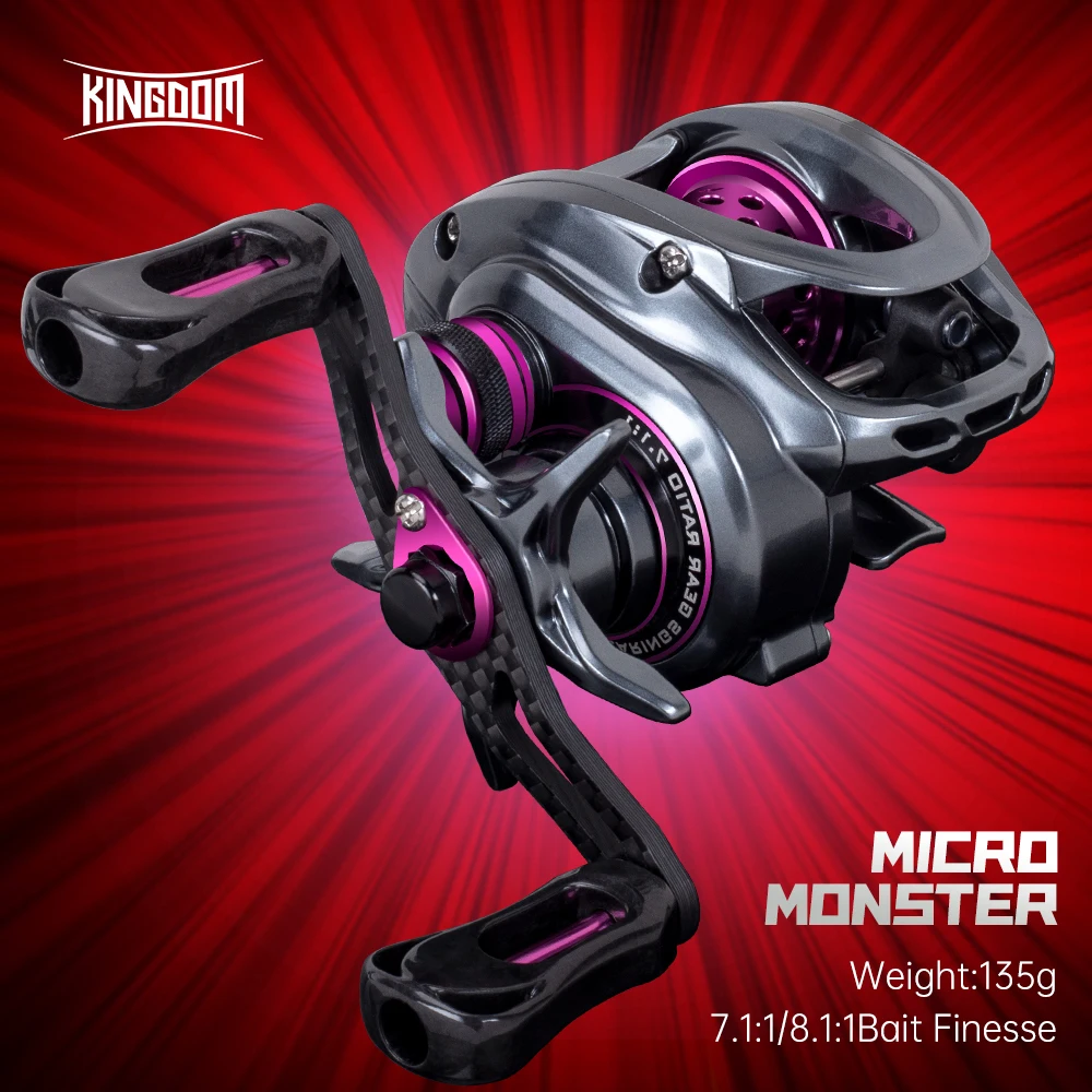 Imagem -01 - Unido Micro Monster Baitcasting Reel Fibra de Carbono Ultraleve Relação de Engrenagens Mais bb Equipamento de Pesca Acessórios 7.1:1 8.1:1 unido micro monster baitcasting reel fibra de carbono ultraleve relacao de engrenagens mais bb equipamento de pesca acessorios 711 811 01