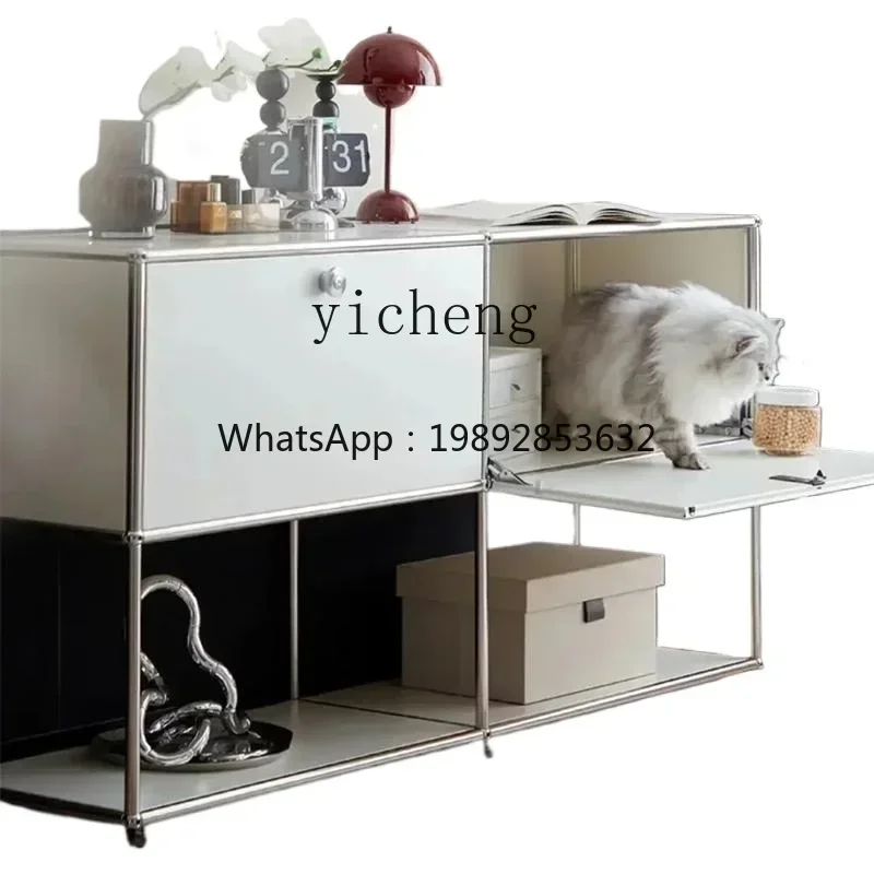 GZ4-9 module combination stainless steel side cabinet modern simple TV storage chest cabinet bookcase