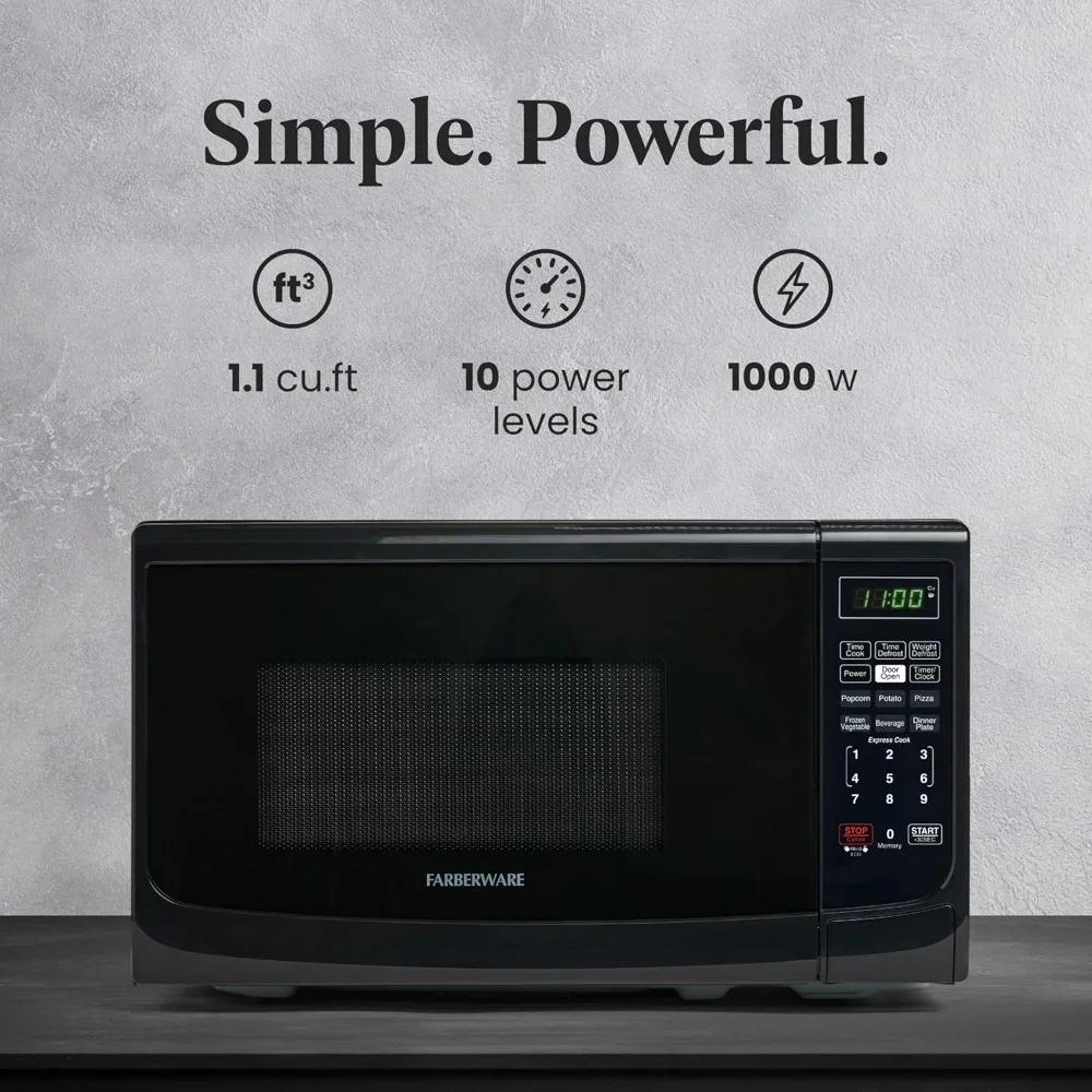 Countertop Microwave 700 Watts, 0.7 Cu. Ft. - Microwave Oven With LED Lighting and Child Lock