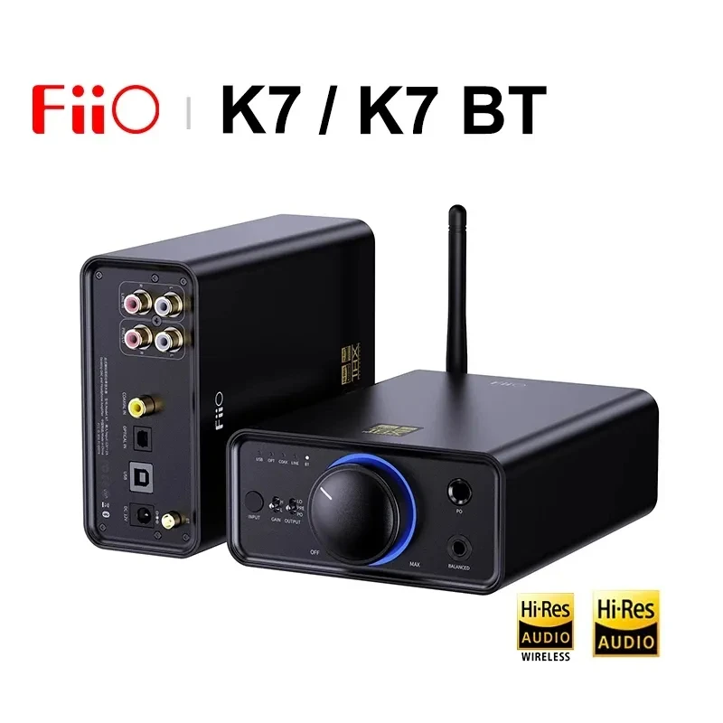 FiiO K7/K7 BT Hi-res Audio HIFI Headphone Amplifier AK4493SEQ*2 Chip DSD Truely Balanced Decoding Deskstop DAC For Home Computer 