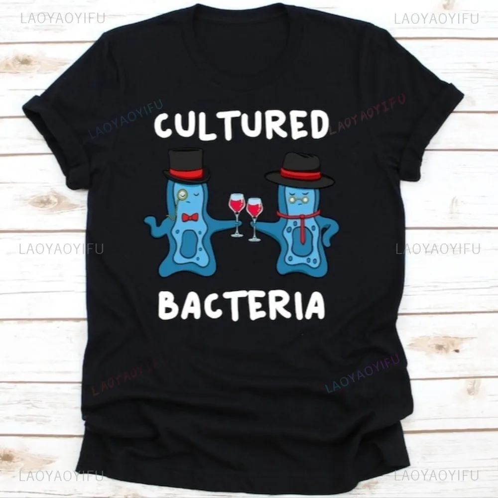 Cute Biologist Cultured Bacteria T Shirt Biology Teacher Student Gift Tshirt Casual Fashion Loose Cotton Short Sleeve Man Tees