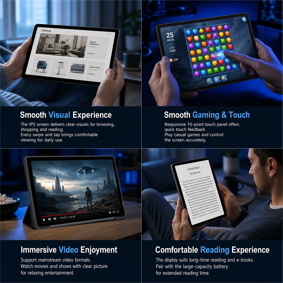 10.1'' Android 16 Tablet 8 Core Tablet 36(6+30)GB+128GB 1TB Expansion WiFi6 5MP+8MP Stylus Keyboard Mouse Headphone PC PAD Set