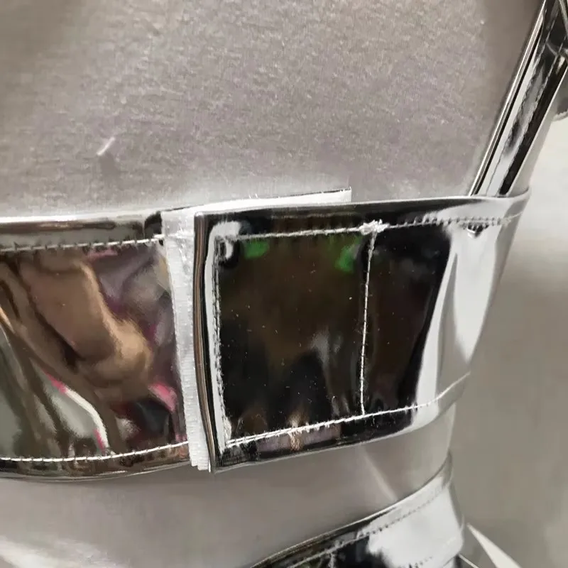 Ropa de escenario de moda Sexy Gogo Jazz club nocturno Bar traje de actuación traje de Rave láser plateado para fiesta de carnaval espectáculo ropa de escenario