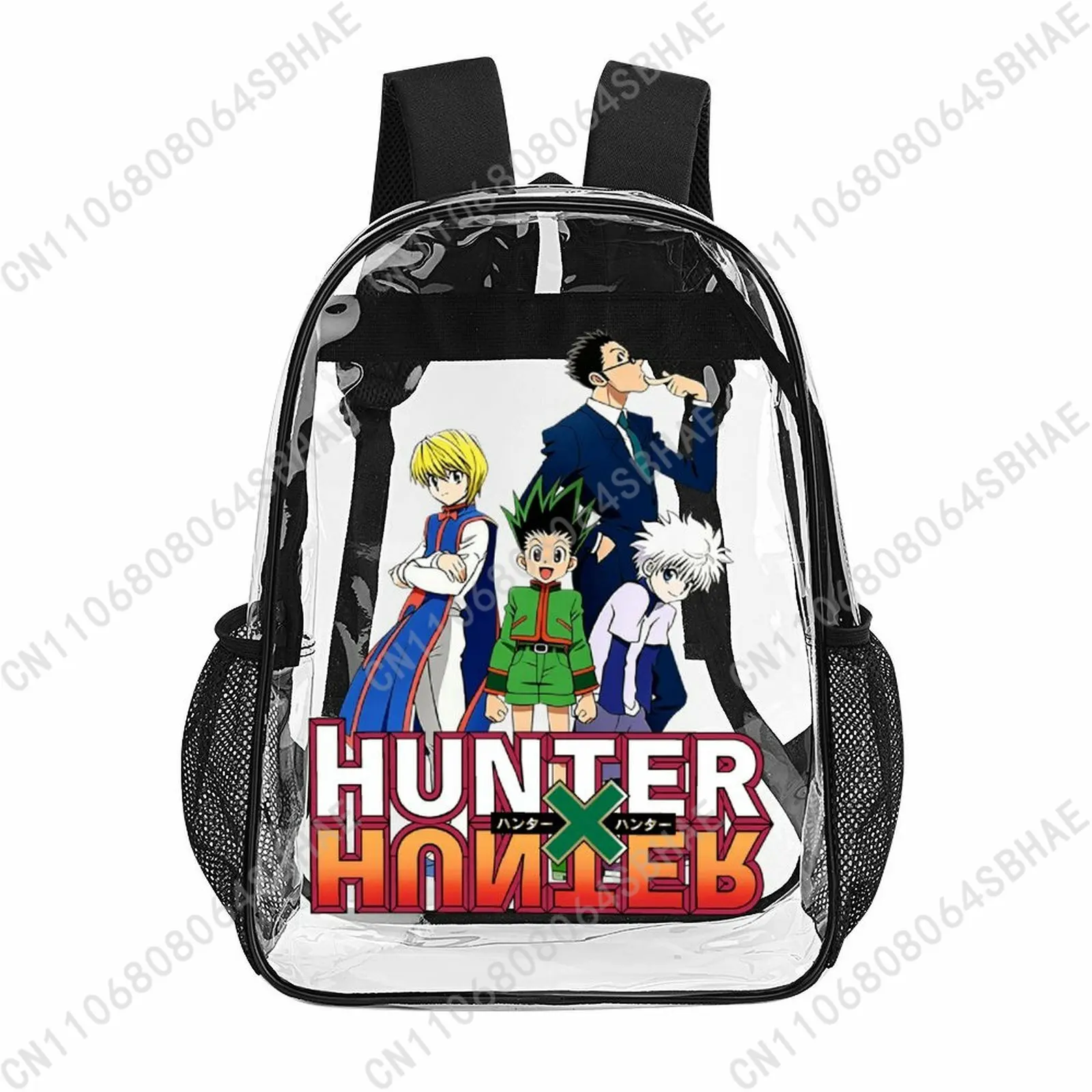 

Hunter X Hunter Trendy 17 Inch Clear Backpack for Teenage Girls Boys Personalized Name Transparent School Bag Cool PVC Gifts