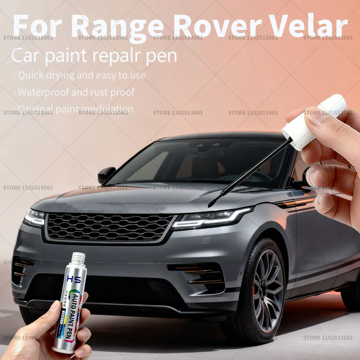 

Car Paint Repair Pen Touch Up Scratch Remover DIY Auto Accessories For Range Rover Velar White 1AQ Grey 1DF Blue 1CK Black 1AG